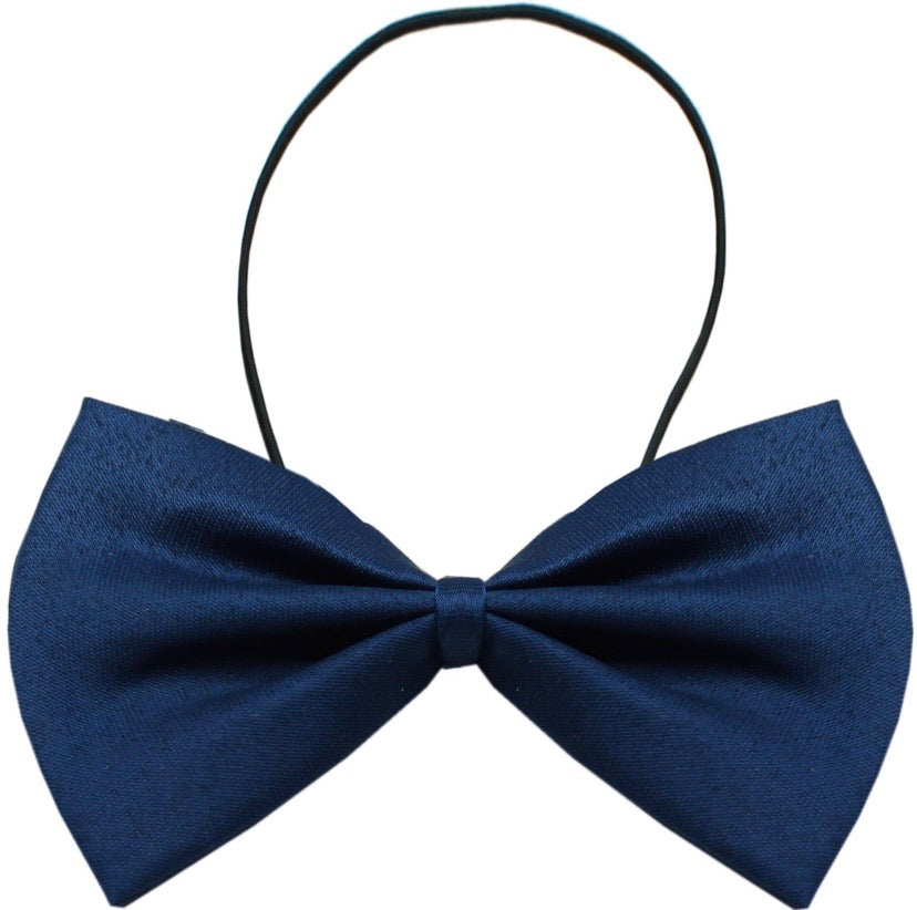 Plain Navy blue Bow tie